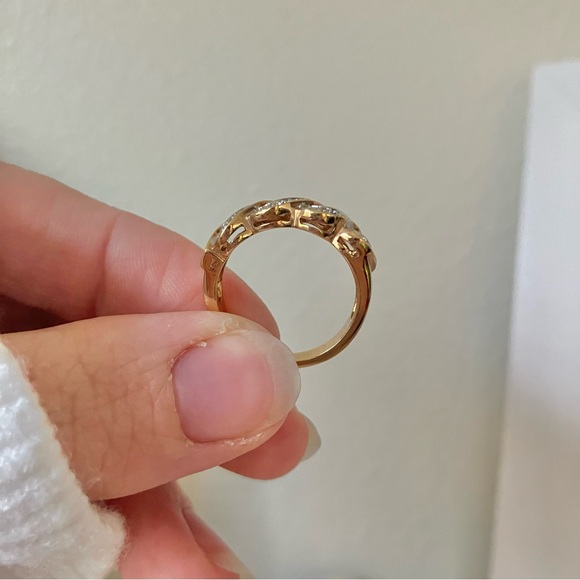 Eternity Twist Gold Helix Braid Pave Band Ring “Bellamy” Classic Engagement Prom - Picture 11 of 12